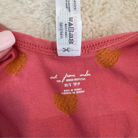 Urban Outfitters Orange and Pink Heart Shaped Cropped Tank Top - Picture 5 of 5